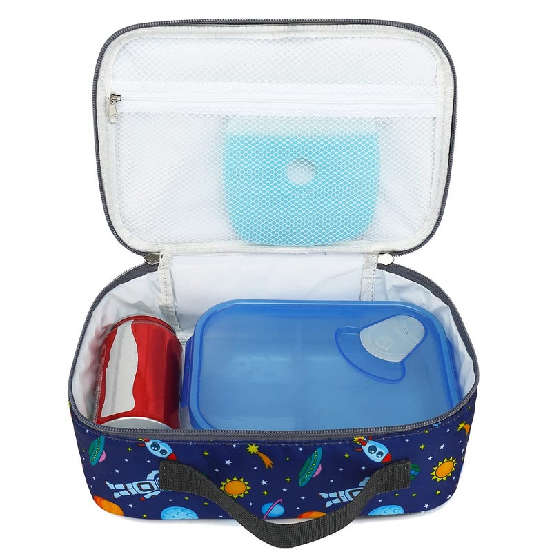 FlowFly Kids Lunch box Insulated Soft Bag Mini Cooler Back to School Thermal Meal Tote Kit for Girls, Boys, Astronaut - Image 5